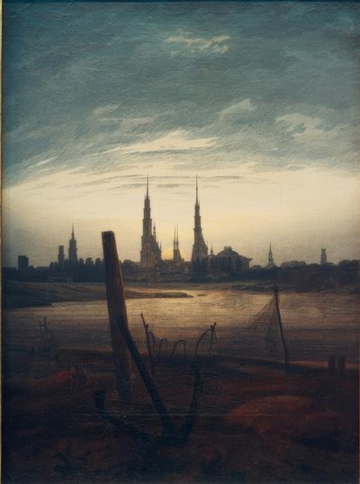 City at Moonrise by Caspar David Friedrich